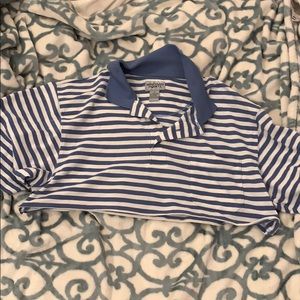 Striped crop polo